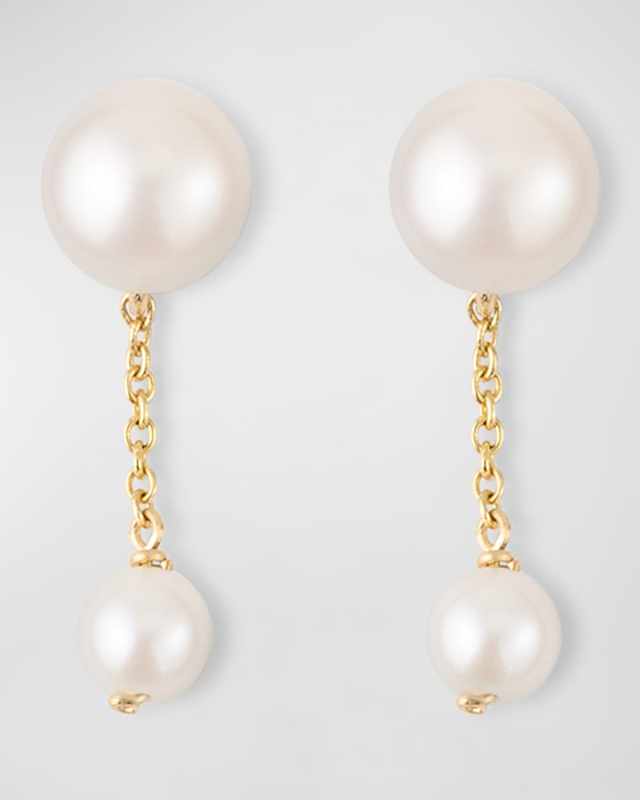 Short Pearl Duo Drop Earrings