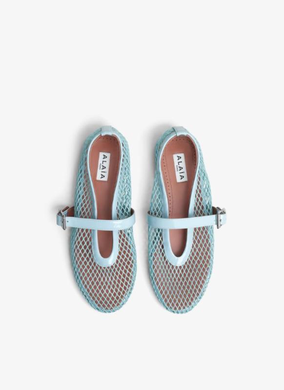 ALAIA BALLET FLATS IN FISHNET