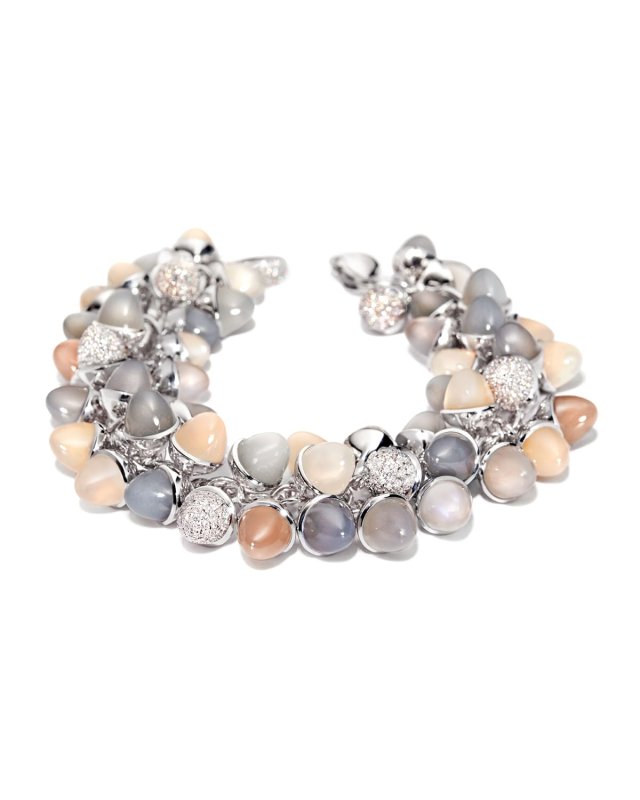 Mikado Diamond & Moonstone Cabochon Bracelet
