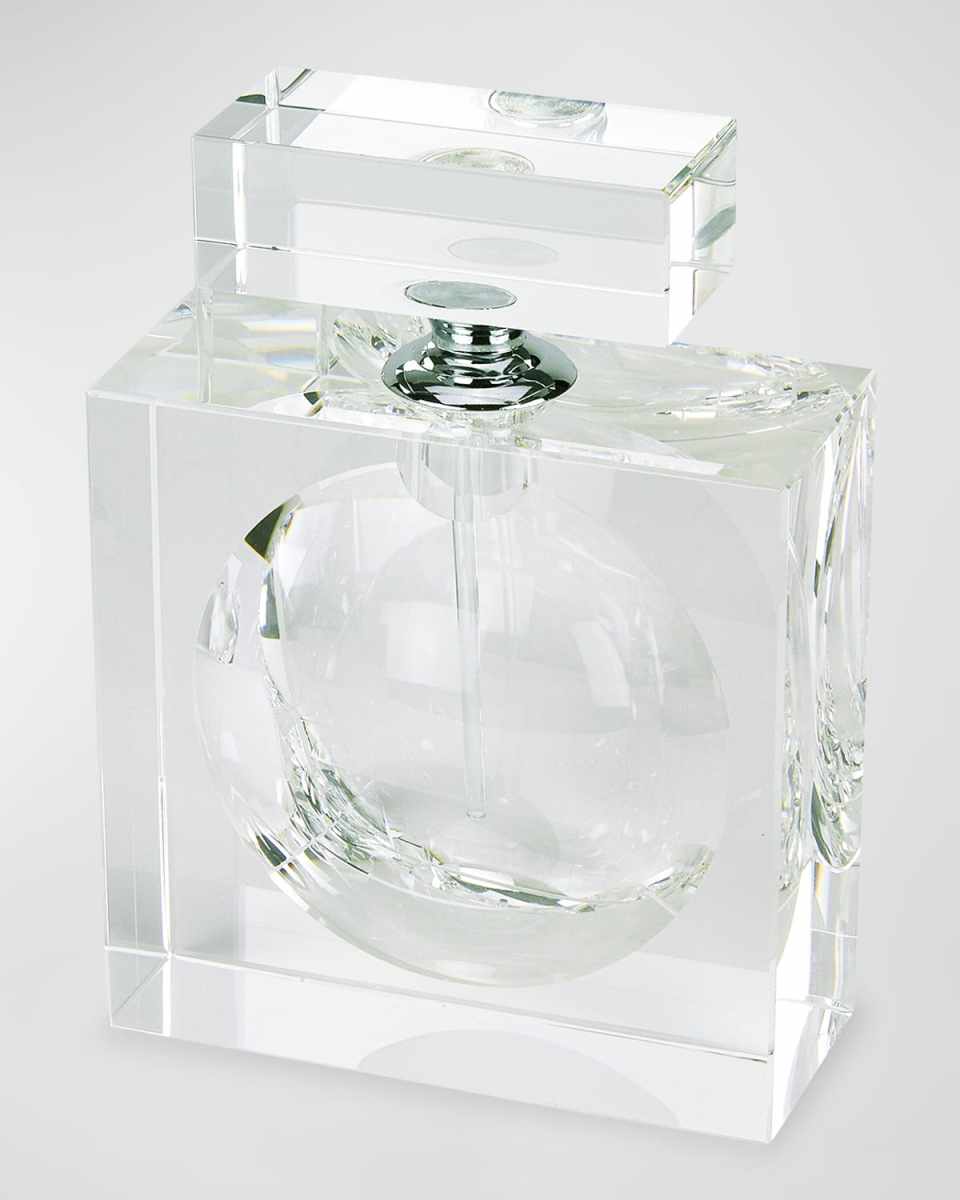 Clear Crystal Square W/Bubble Perfume Bottle