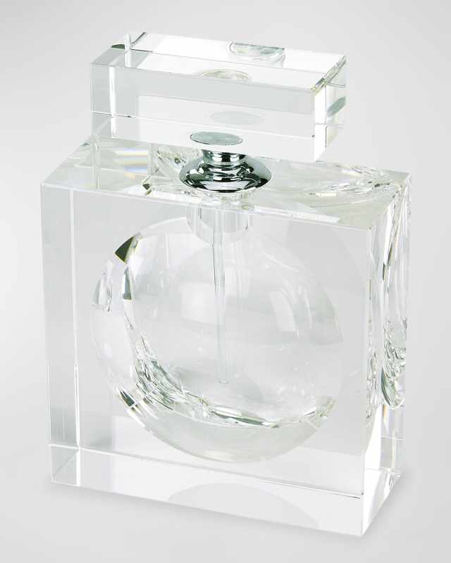 Clear Crystal Square W/Bubble Perfume Bottle