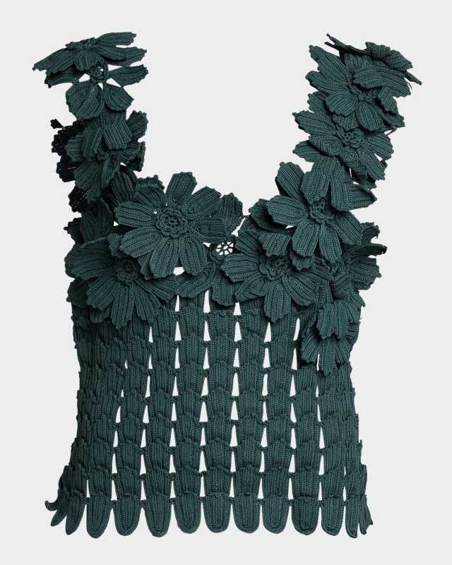Fiore Floral Hand-Crochet Top