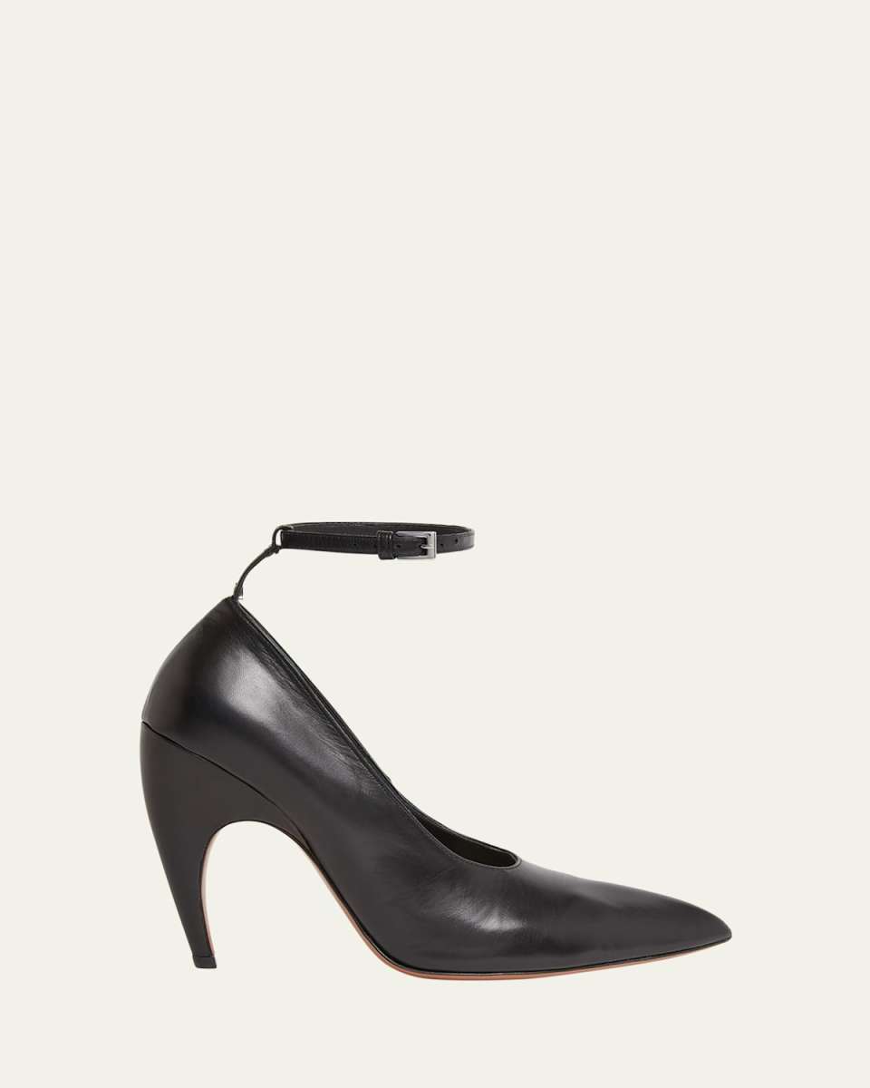Leather Ankle-Strap Pumps