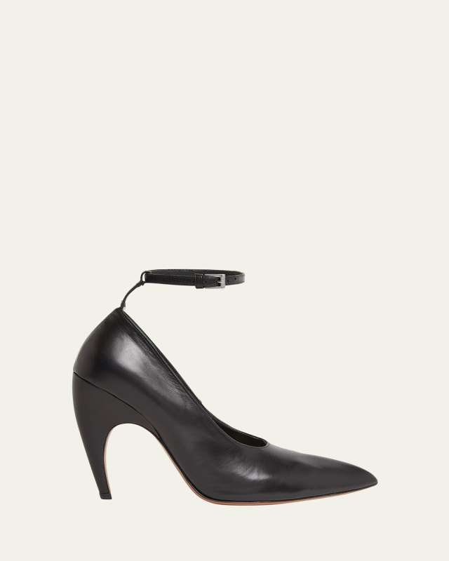Leather Ankle-Strap Pumps