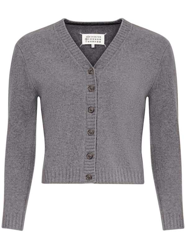 V-neck wool cardigan