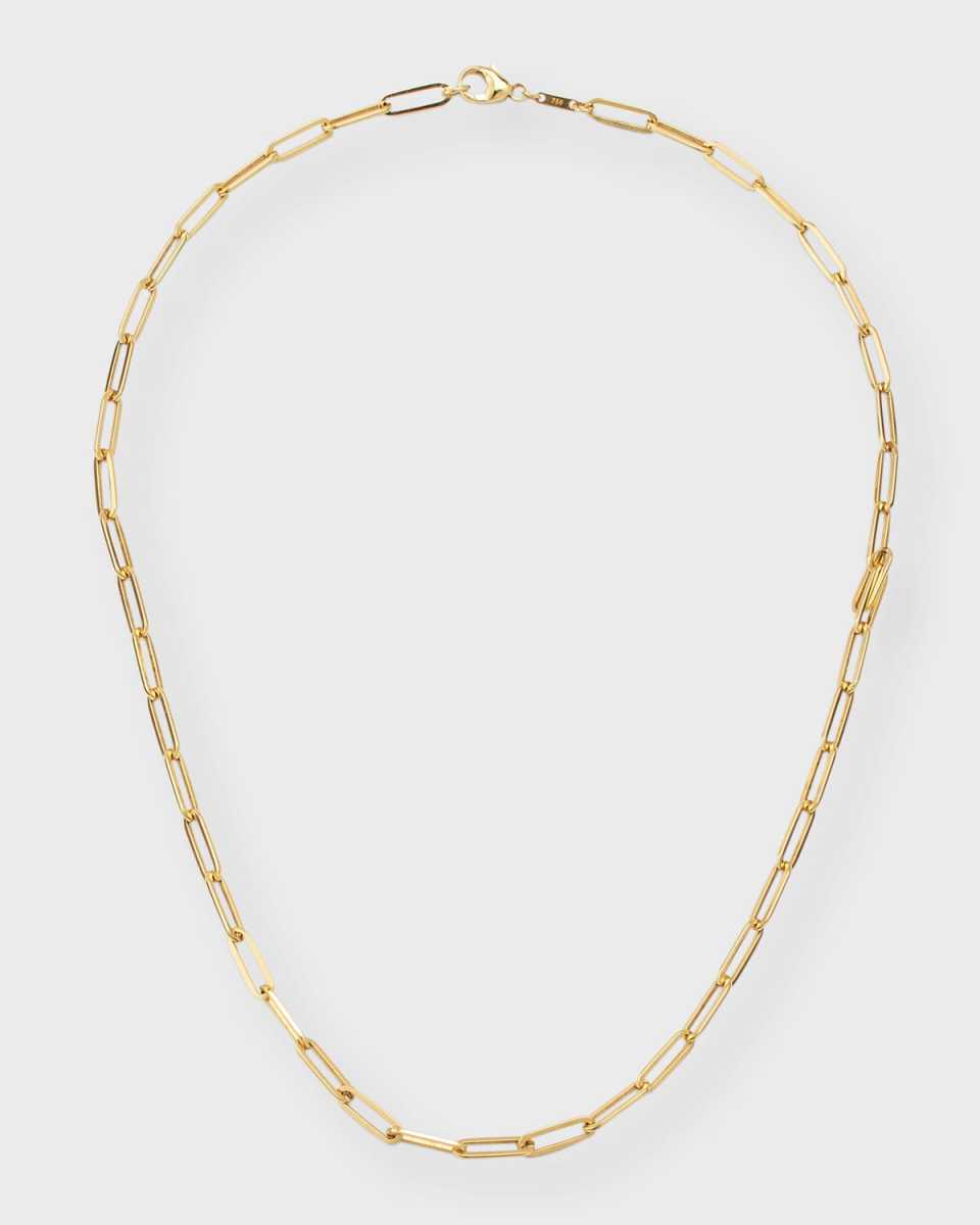 Golden Dreams 18K Yellow Gold Petite Paper Clip Chain Necklace