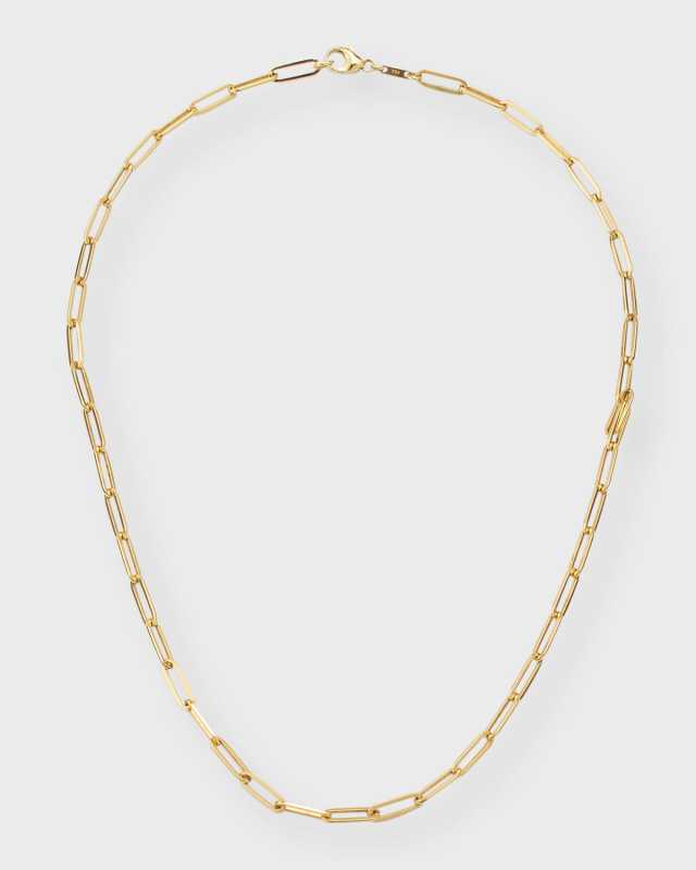 Golden Dreams 18K Yellow Gold Petite Paper Clip Chain Necklace