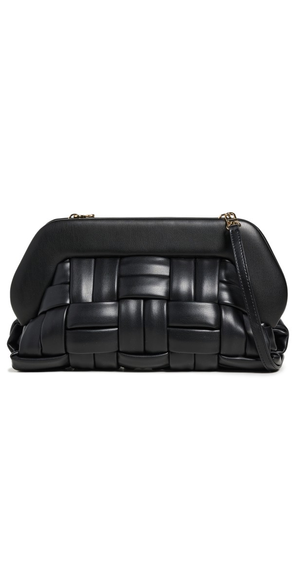 Themoire Bios Weave Clutch Black