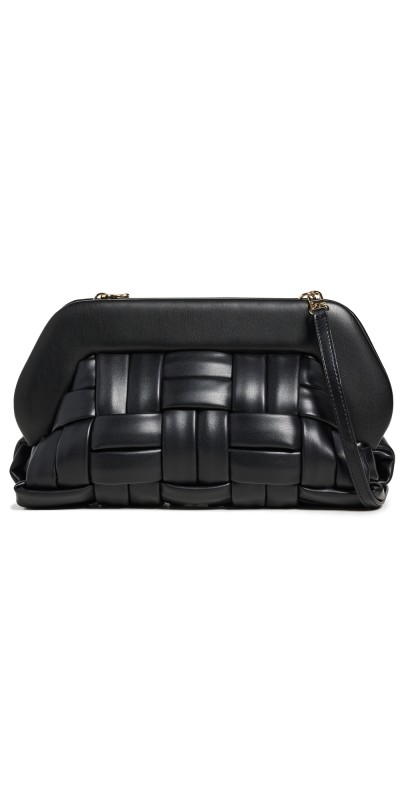 Themoire Bios Weave Clutch Black