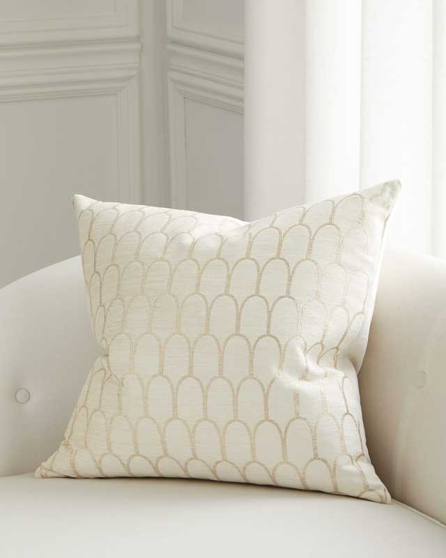 Avie Cream Decorative Pillow, 22" Square