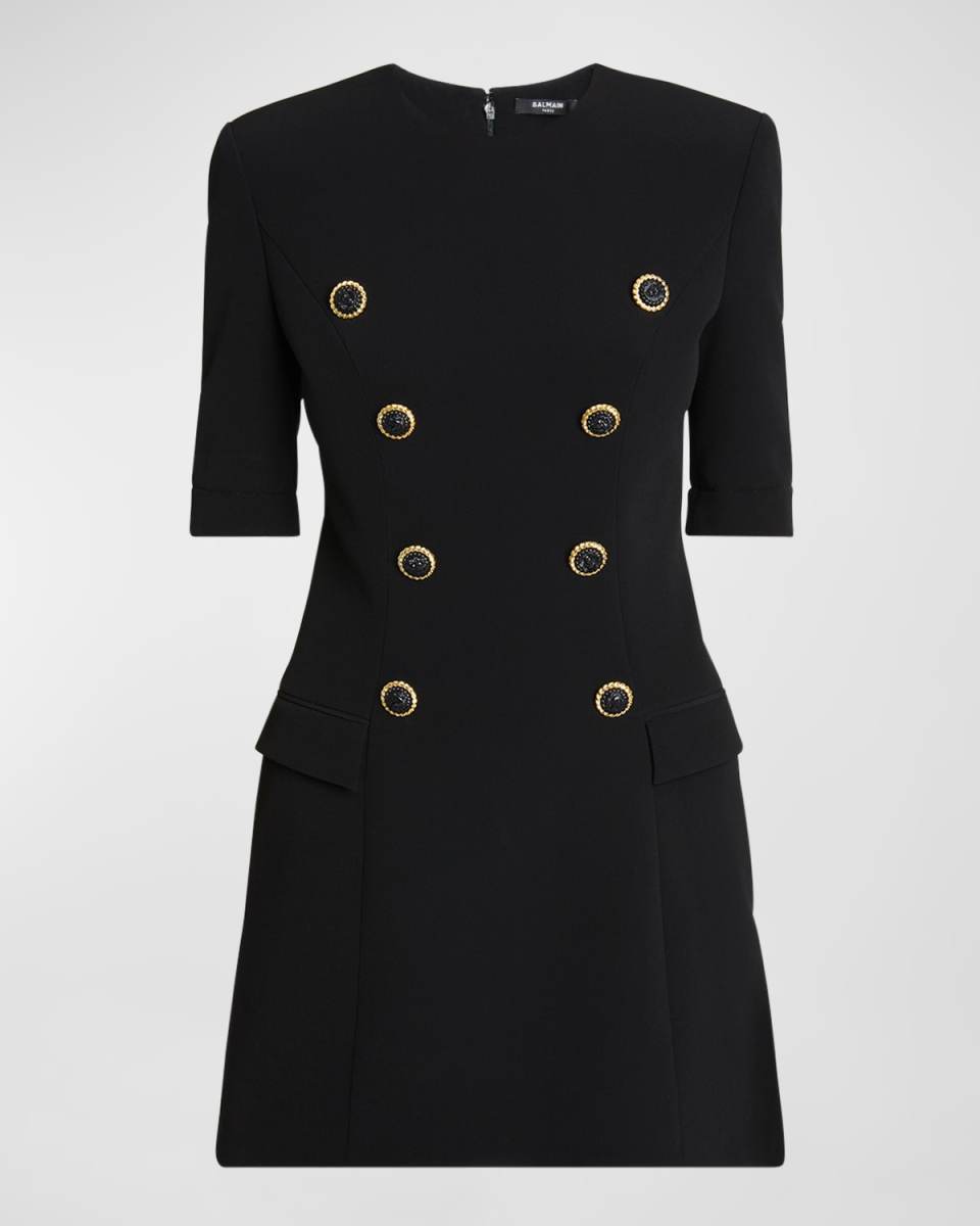 Tailored Mini Dress with Button Details
