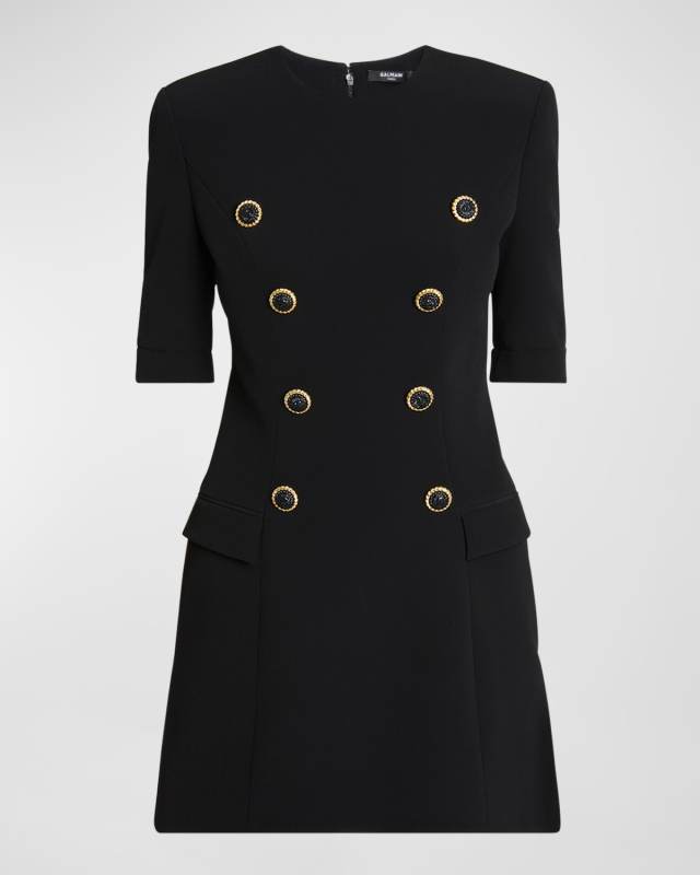Tailored Mini Dress with Button Details