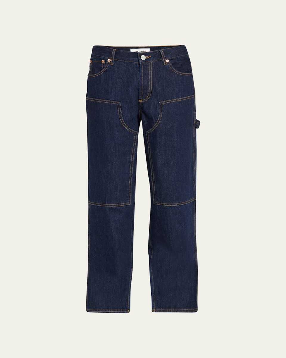 Subway Mid-Rise Straight Topstitch Jeans