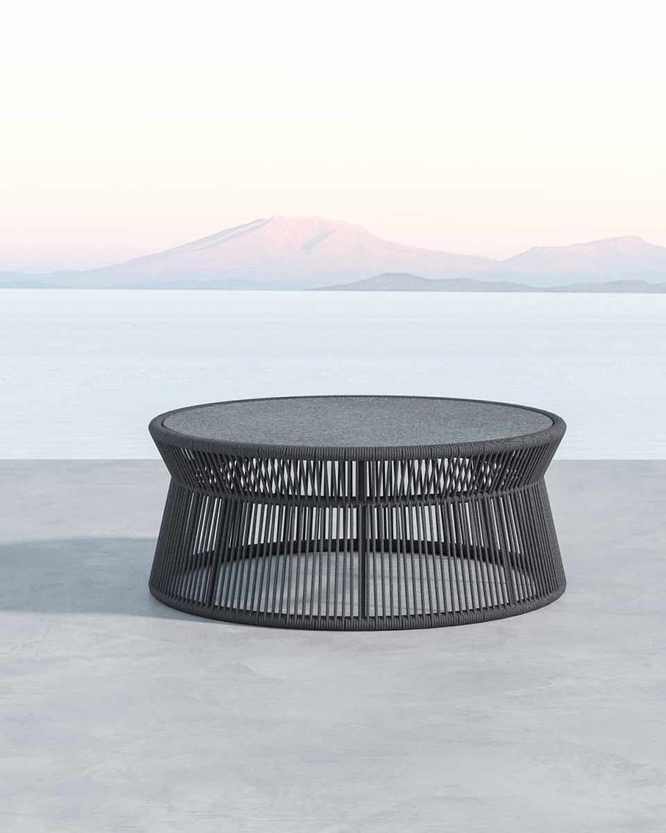 Milano Coffee Table With Honed Absolute Granite Insert, 40"