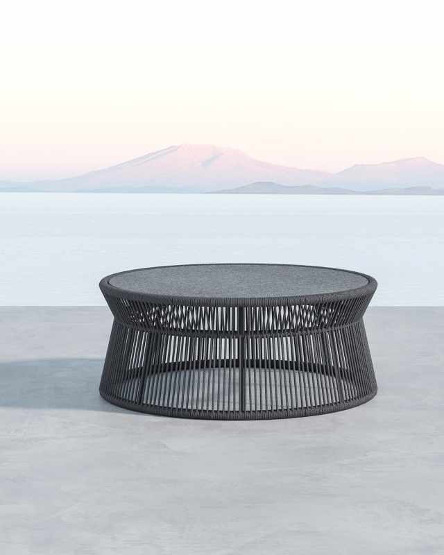 Milano Coffee Table With Honed Absolute Granite Insert, 40"