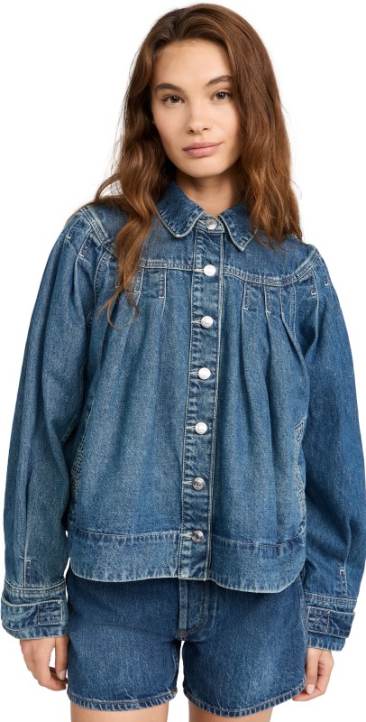 Merlette Easton Blue Jacket Mid-Blue Wash