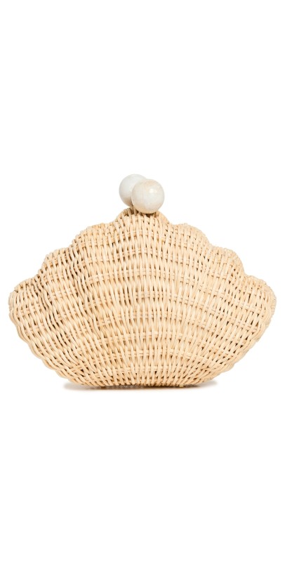 Poolside Bags The Shell Minaudiere Natural