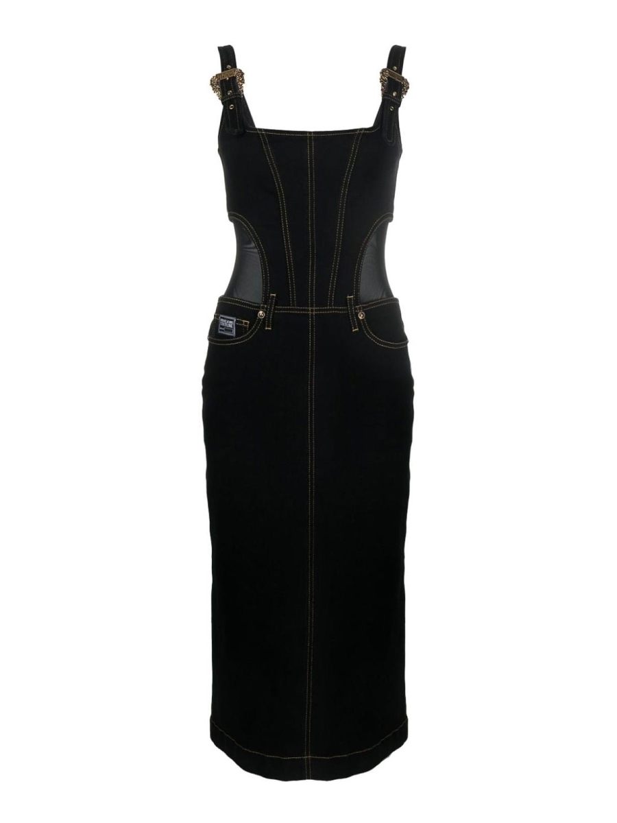 Versace Jeans Couture Robe Au Genou - Noir