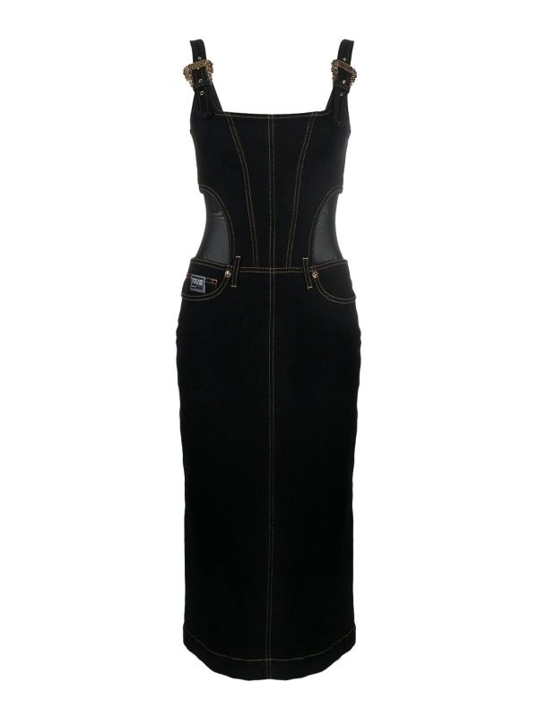 Versace Jeans Couture Robe Au Genou - Noir