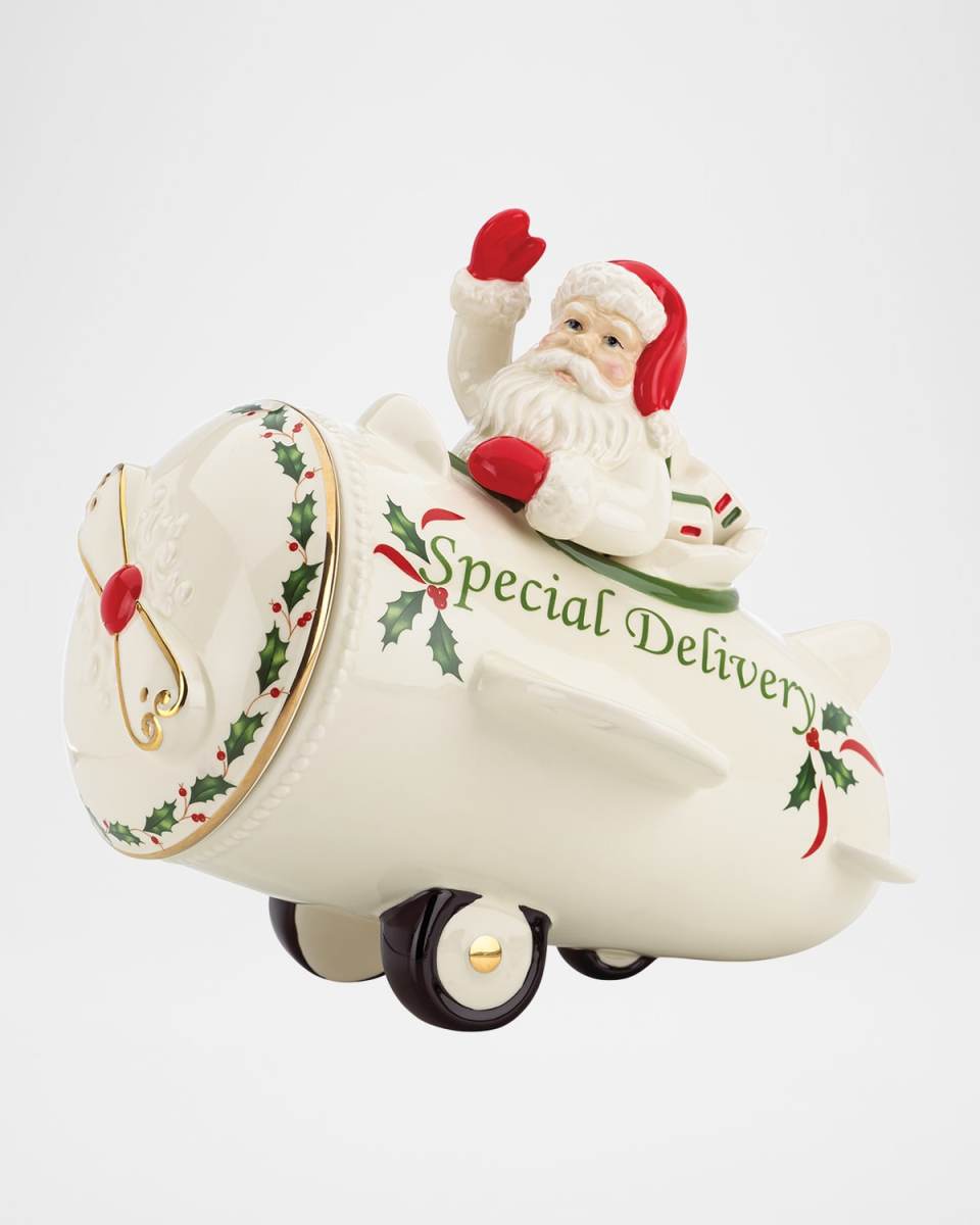 Holiday Airplane Cookie Jar