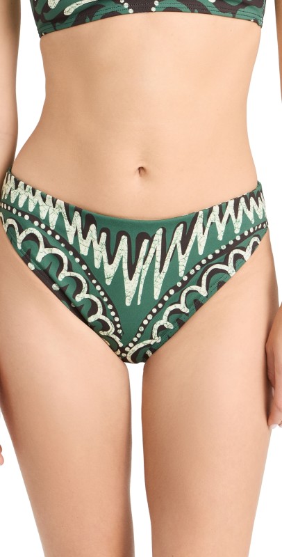 Sea Charlough Print Bikini Bottoms Green