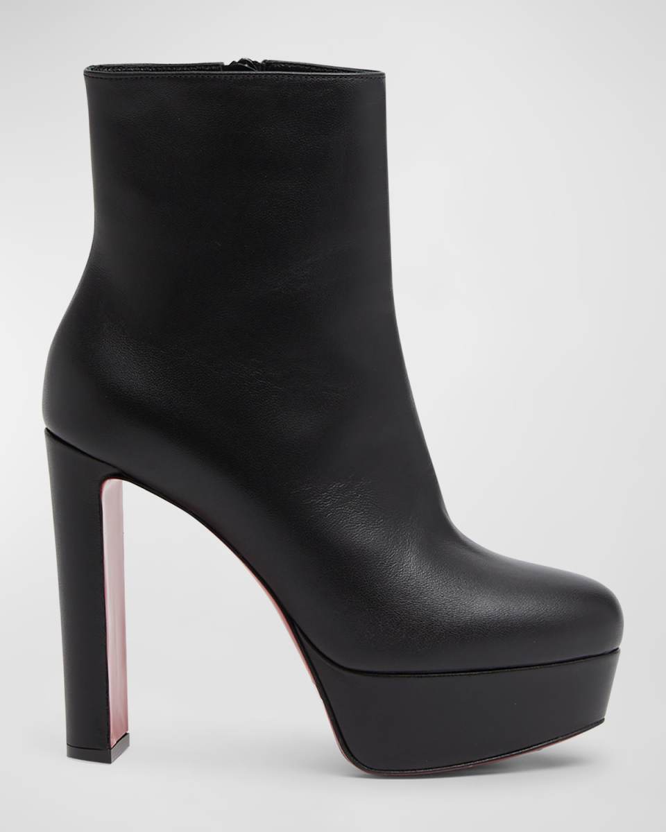 Loo Leather Red Sole Platform Booties
