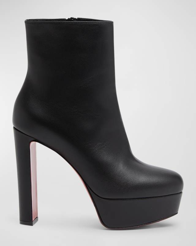 Loo Leather Red Sole Platform Booties