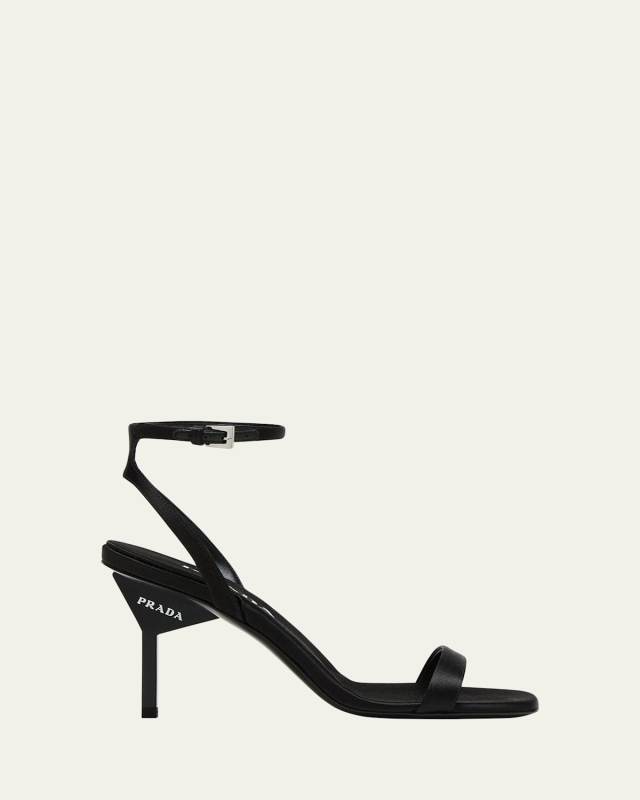 Satin Ankle-Strap Sandals