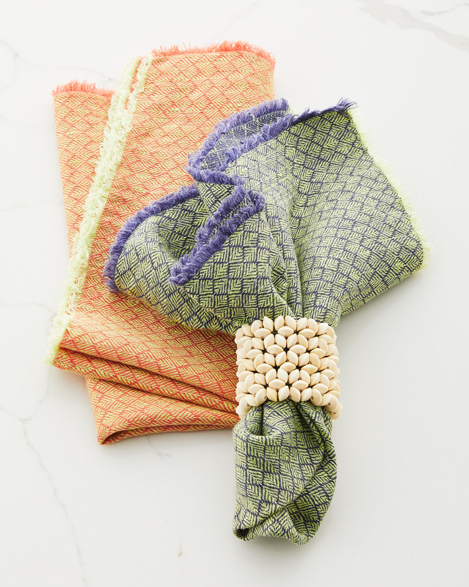 Washed Jacquard Napkins, Set of 4