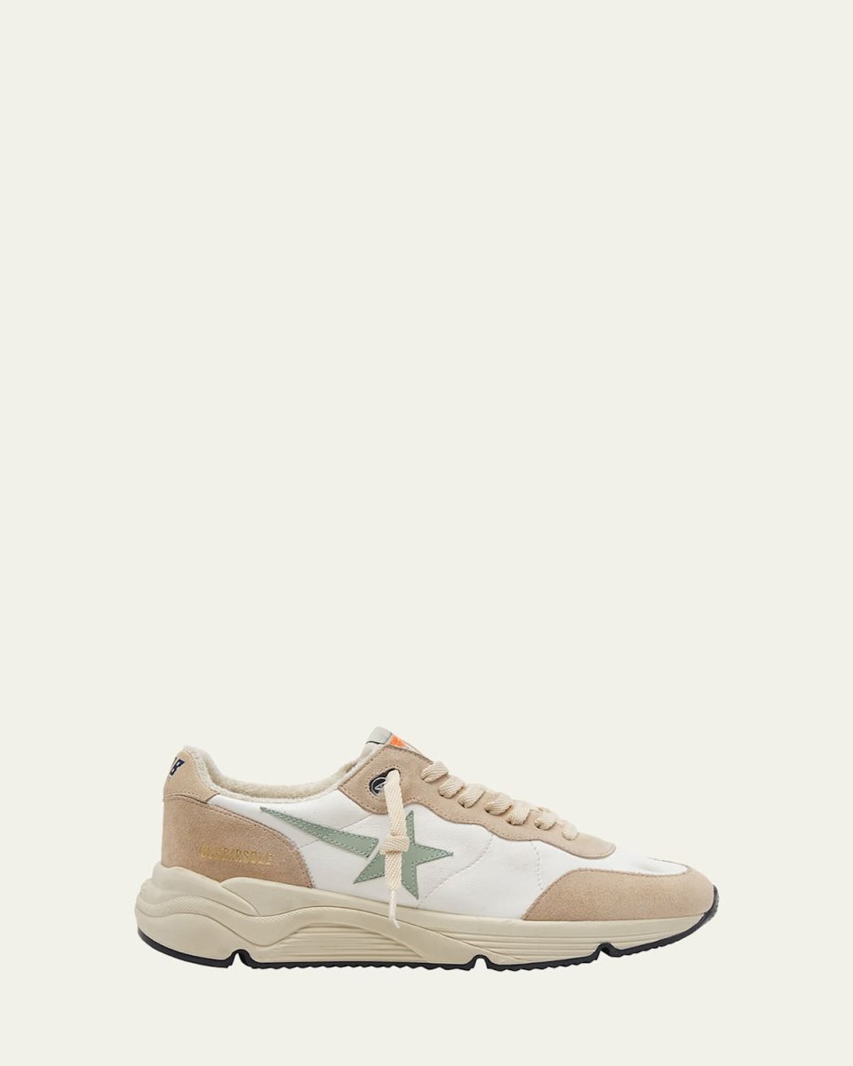 Star Mixed Leather Running Sneakers