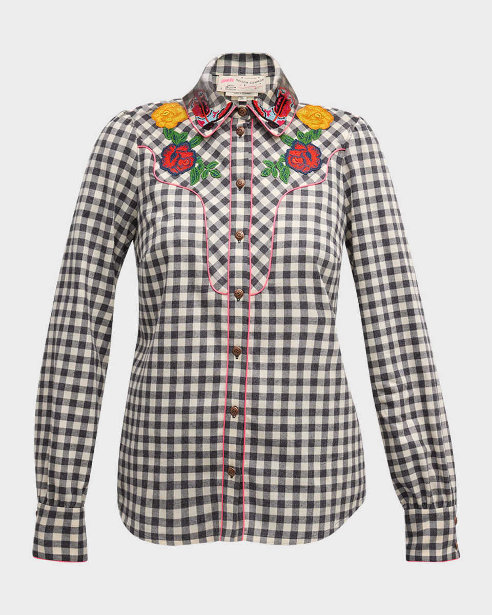 Gingham Western Inspired Cotton Shirt