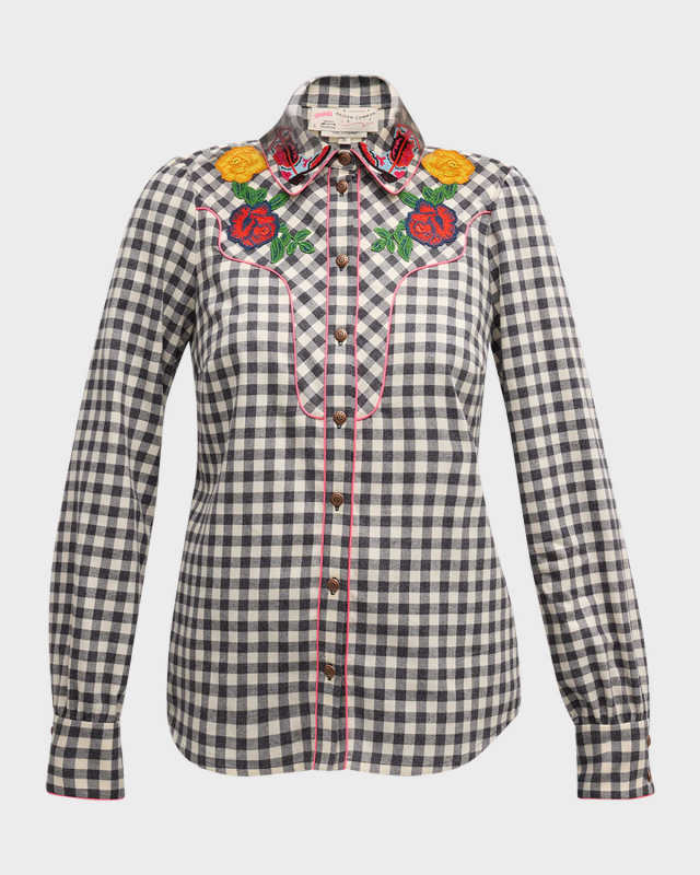 Gingham Western Inspired Cotton Shirt