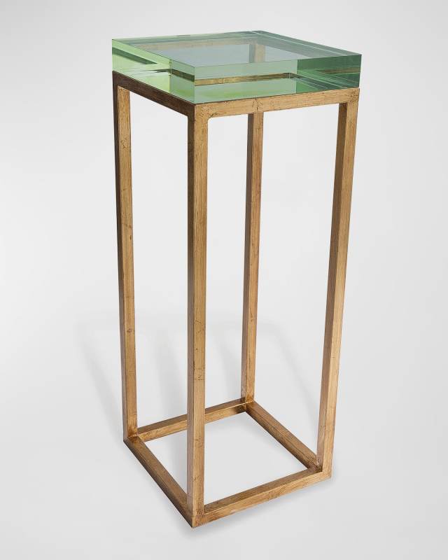 Drake Acrylic & Gold Leaf Accent Table