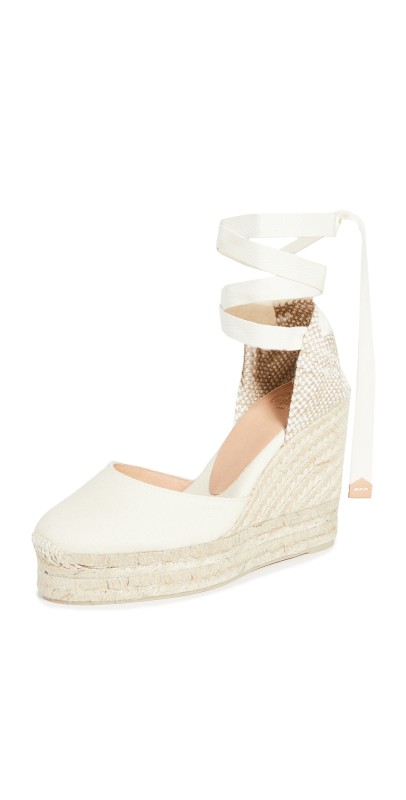 Castañer Carina Wedge Platform Espadrilles Ivory