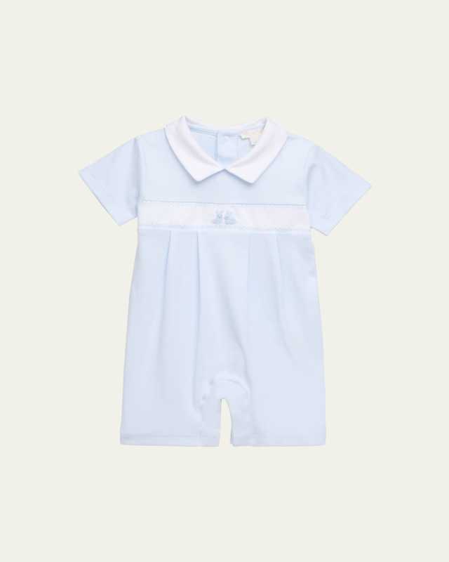 Boy's Premier Cottontail Hollows Short Smocked Playsuit, Size 0M-9 M