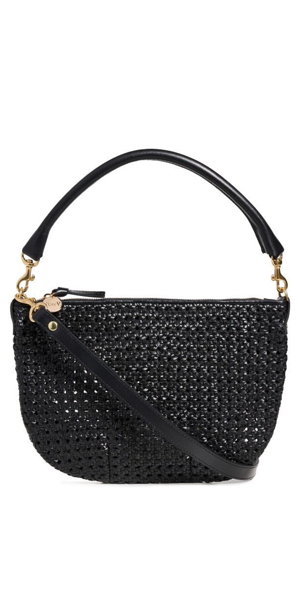 Clare V. Petit Moyen Messenger Black Ratta