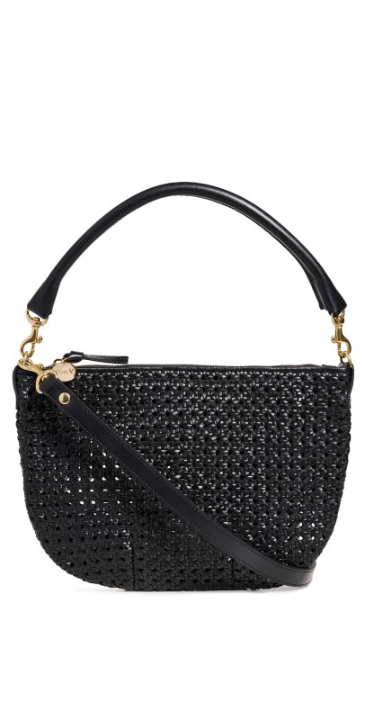 Clare V. Petit Moyen Messenger Black Ratta