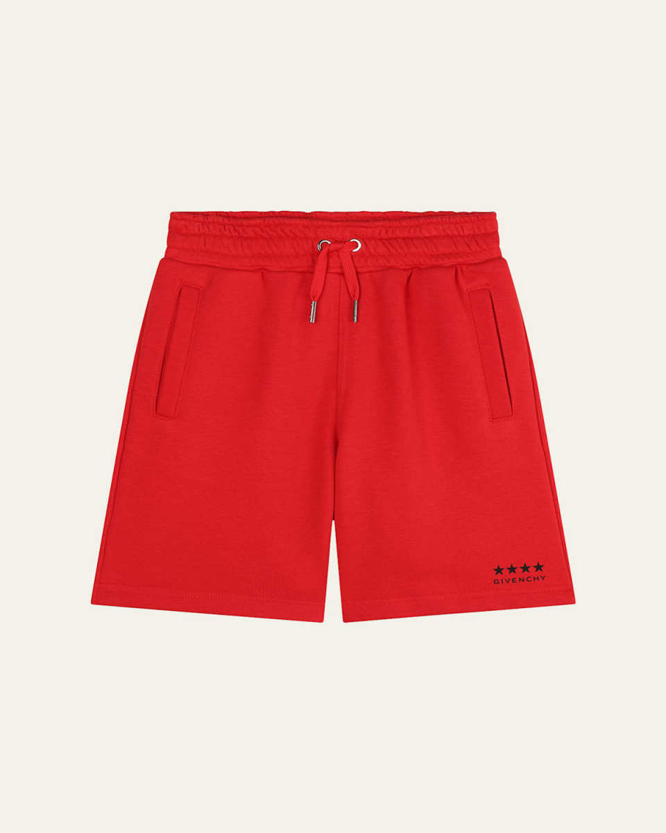 Boy's 4G Drawstring Shorts, Size 4-