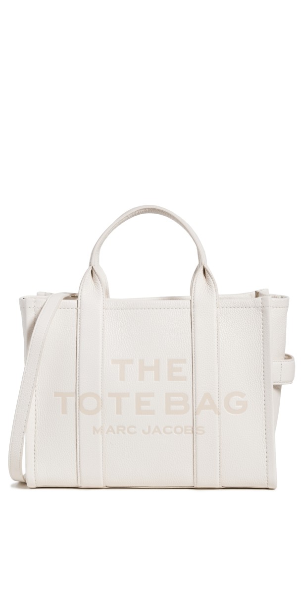 Marc Jacobs The Leather Medium Tote Bag Cotton/Silver