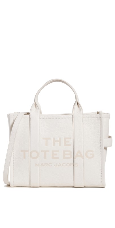 Marc Jacobs The Leather Medium Tote Bag Cotton/Silver