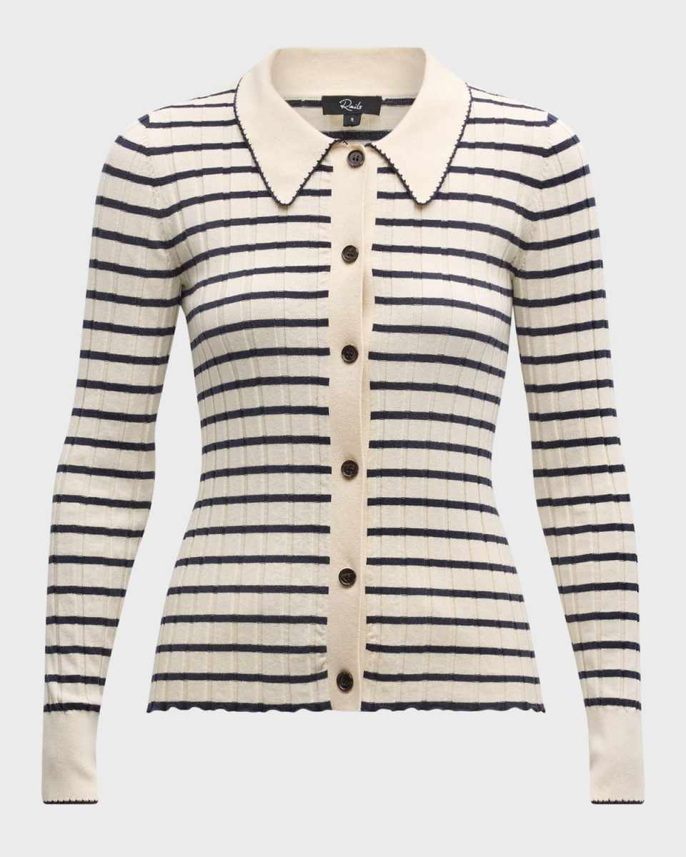 Aurelia Striped Rib-Knit Top