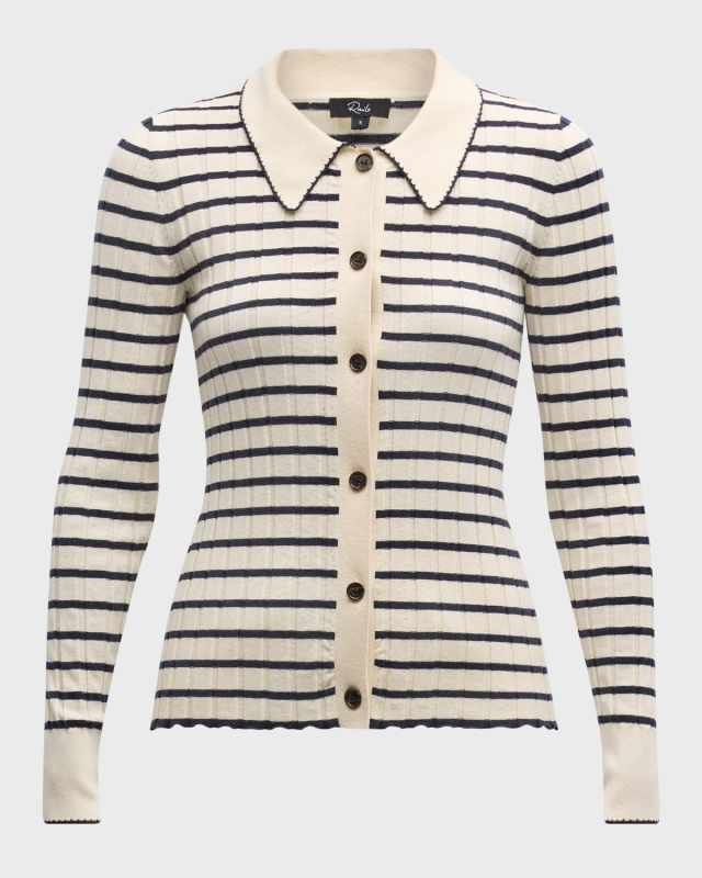 Aurelia Striped Rib-Knit Top
