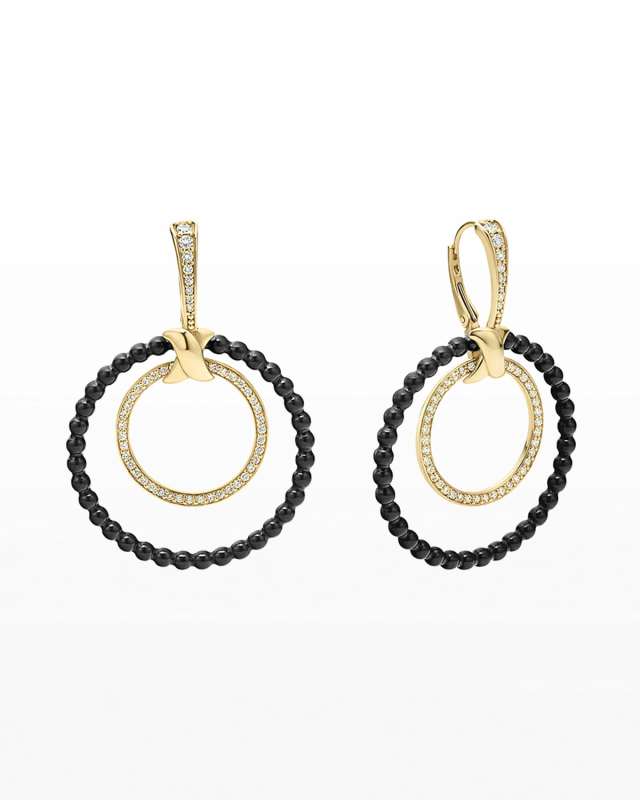 Color Switch 18k Diamond and Multi-Ceramic Hoop Earrings