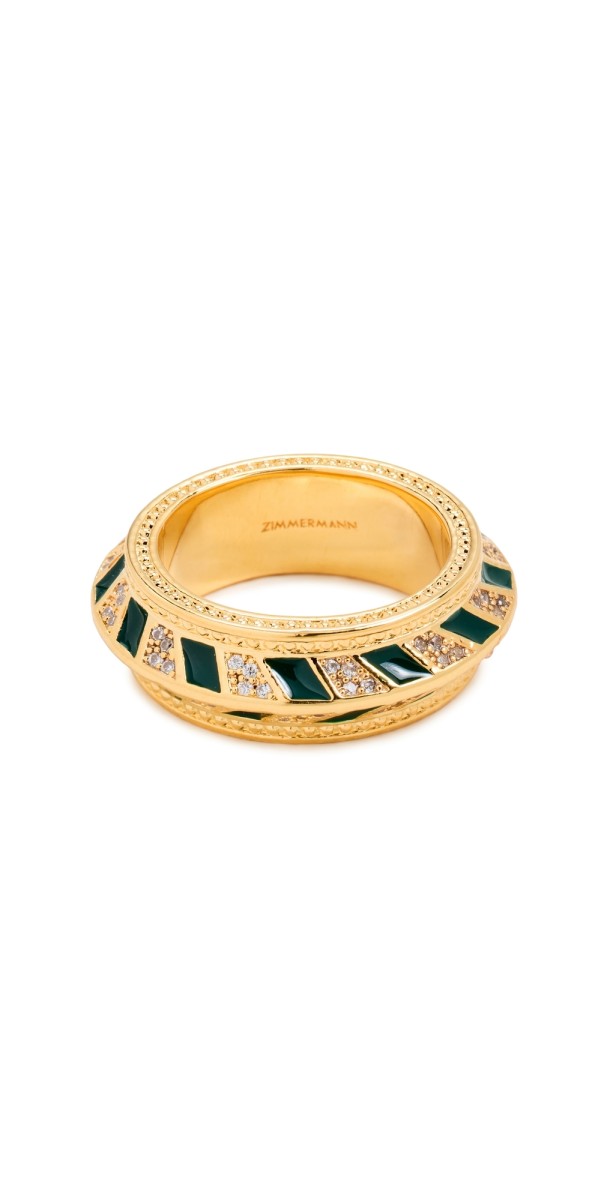 Zimmermann Zimmemorabilia Band Ring Gold/Green