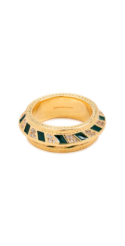 Zimmermann Zimmemorabilia Band Ring Gold/Green
