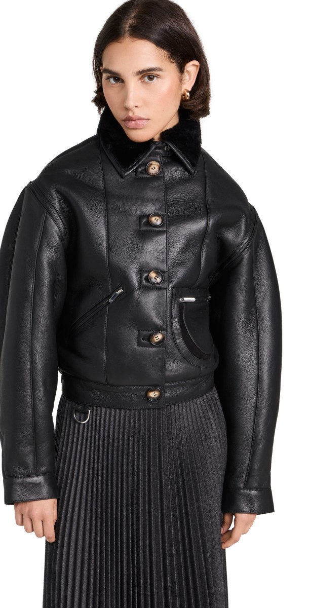 Saks Potts Maiken Leather Jacket Black
