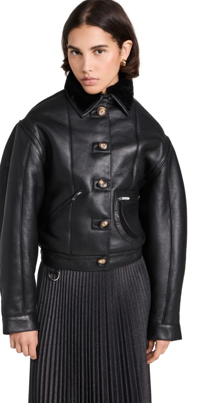 Saks Potts Maiken Leather Jacket Black
