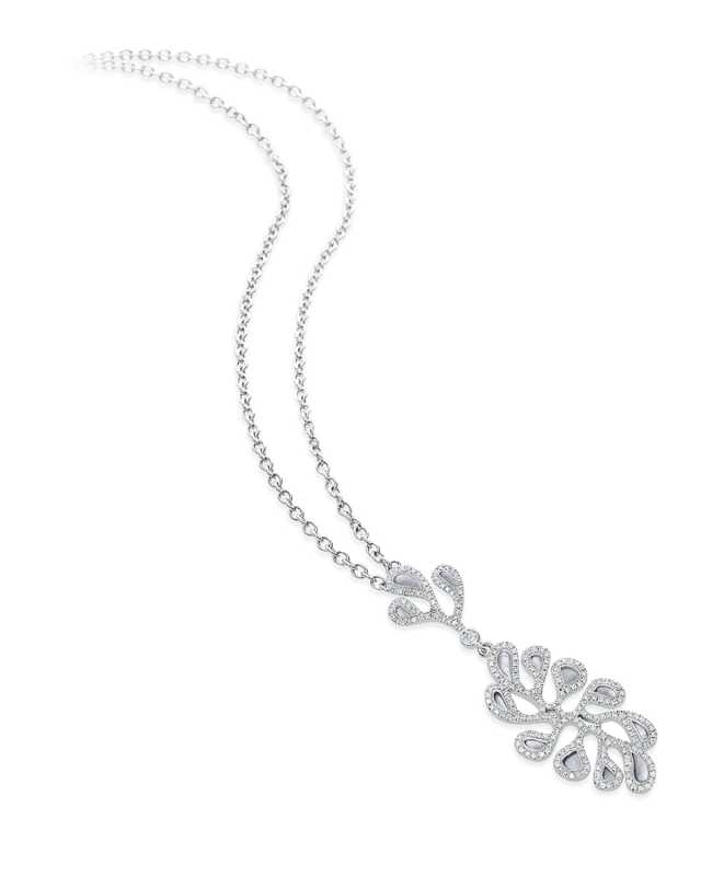 Sea Leaf 18K White Gold Diamond & Mother-of-Pearl Pendant Necklace