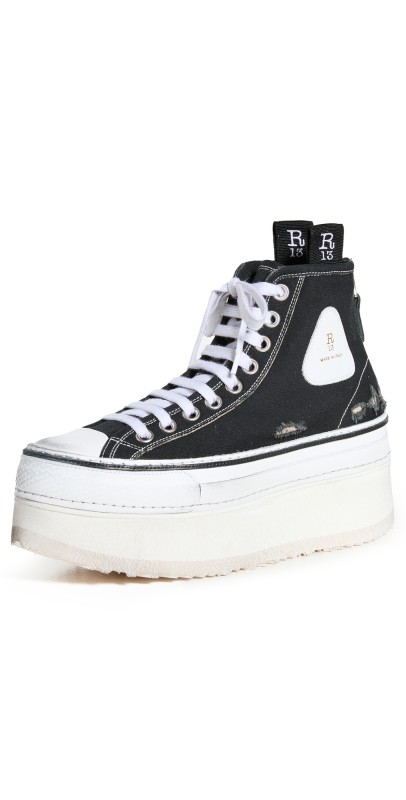 R13 Platform High Top Sneakers Black