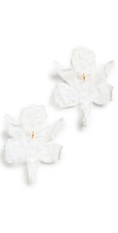 Lele Sadoughi Paper Lily Earrings Ivory